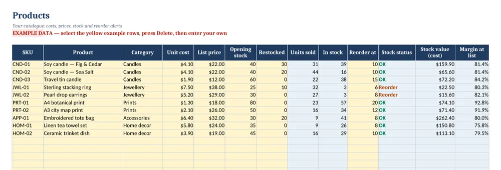 Online Seller Inventory & Profit Tracker — screenshot 2