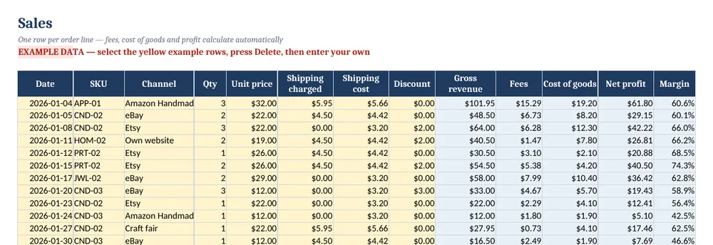 Online Seller Inventory & Profit Tracker — screenshot 3