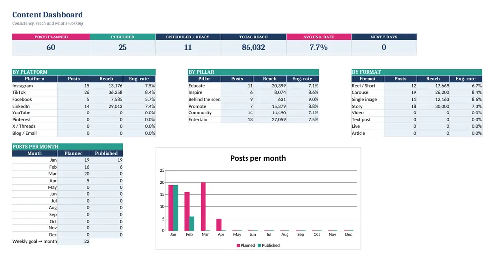 Social Media Content Calendar 2027 — screenshot 1